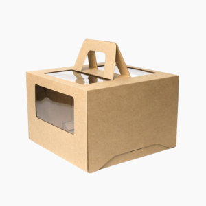Коробка для торта с ручкой 24х24х20 Крафт