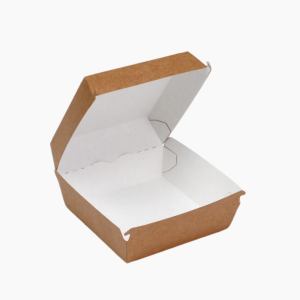 Коробка под бургер XL 120х120х110 крафт/белый (400шт/кор)