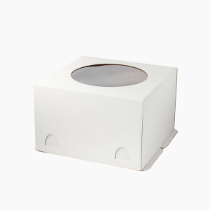 Коробка для торта с окном 30х30х19 Белая