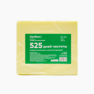 Салфетка вискозная с ячеистой структурой 35х40 Желтая (25шт/уп)