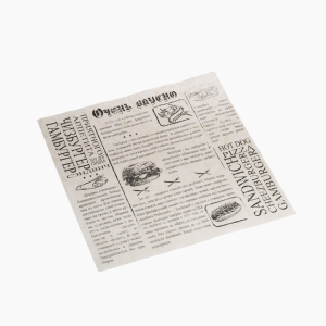 Оберточная бумага в листах 300х300мм 52г/м2 с печатью Газета (1000шт/уп)