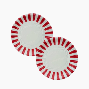 Тарелка бумажная "Полоска" d-230мм цвет Белый Мелован