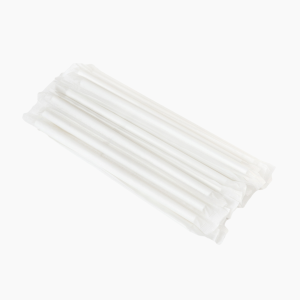Трубочки бумажные в индивид. упаковке d-6мм l-197мм цвет Белый (250шт/уп)