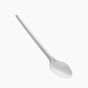 Ложка пластиковая чайная 125мм цвет белый (100шт/уп)