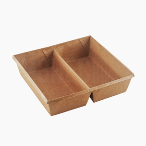 Контейнер 1200мл, крафт, 2-сегментный OneClick bottom 1200DB/b (20шт/уп)(180шт/кор)