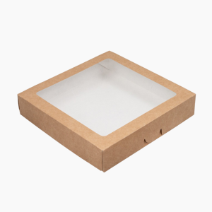 Упаковка 200х200х55 на 2000мл с прозрачным окном CLICK Оригамо (150шт/кор)