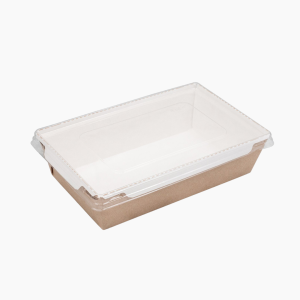 Салатник 1000 мл, 220х160х55 мм белое дно с прозрачной крышкой (150 шт/кор)