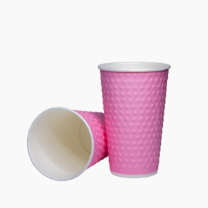 Стакан бумажный с конгревом 2сл 400мл d-90мм Розовый (35шт/уп)