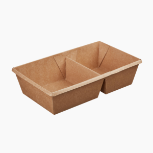 Контейнер 800мл, крафт, 2-сегментный OneClick bottom 800/b (50шт/уп)(300шт/кор)