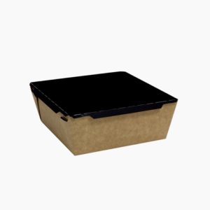 Контейнер бумажный без крыш. 800мл 207х127х55мм Крафт/Черный OSQ (50шт/уп)(400шт/кор)