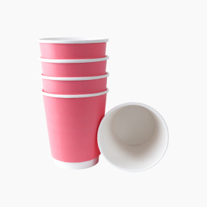 Стакан бумажный с конгревом 2сл 250мл d-80мм Розовый (40шт/уп)