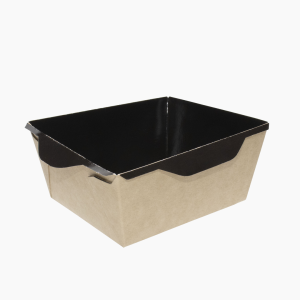 Контейнер бумажный без крыш. 500мл 164х115х45мм Крафт/Черный OSQ (50шт/уп)(600шт/кор)