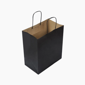 Пакет бумажный 220х120х250 черный с кручеными ручками (250шт/кор)