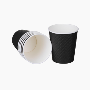 Стакан бумажный с конгревом 2сл 250мл d-80мм Черный (25шт/уп)