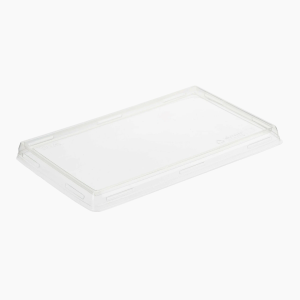 Крышка для бумажного контейнера 155х110х13.5мм 450мл Плоская цвет прозр. OSQ (50шт/уп)(800шт/кор)