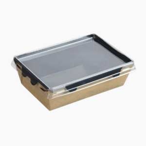 Салатник 500мл 165х120х45мм черное дно с прозрачной крышкой (300шт/кор)