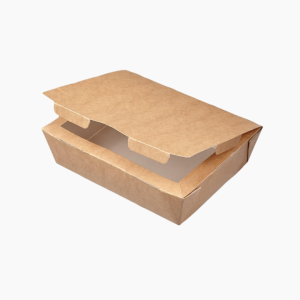 Контейнер бумажный 600мл 150х115х50мм LUNCH Крафт/Белый OSQ (500шт/кор)