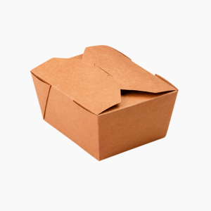 Контейнер бумажный 600мл FOLD BOX 110х90х65мм цвет Крафт/Белый OSQ (50шт/уп)(450шт/кор)