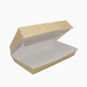 Упаковка для хот-дога с крыш. 215х75х40мм цвет Крафт/Белый OSQ (400шт/кор)