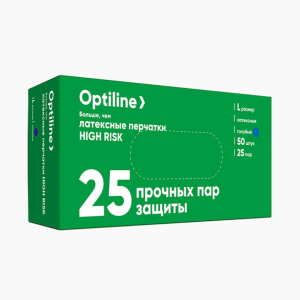 Перчатки латексные High Risk L голубые (50шт/уп)