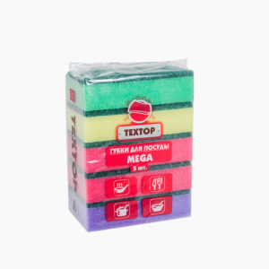 Губка для посуды ТЕХТОР Mega 115х75х32 (5шт/уп)