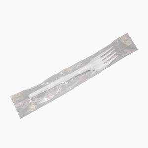 Вилка пластиковая 160мм белая  в инд.упак