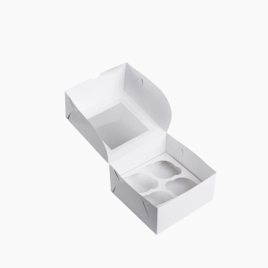 Коробка для 4-х капкейков с печатью 165х160х97