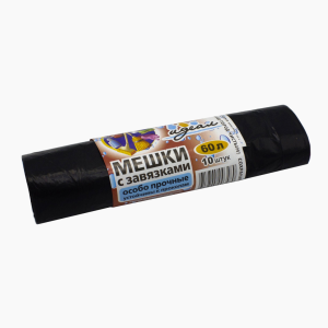 Пакет для мусора 60л с завязками (10шт/рул)