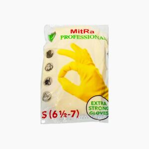 Перчатки хозяйственные латексные MitRa Professional, с напылением, S